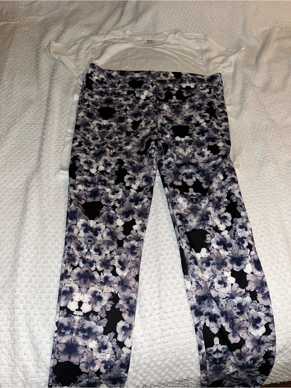 H&M Black & White Floral Kids Leggings